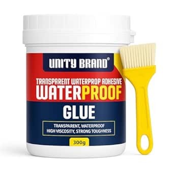 UB Unity Brand Transparent Waterproof Glue for Leakage, Epoxy Resin for Flooring, Crack Seal Agent Waterproofing for Roof Leakage Solution Indoor Outdoor Waterproof Adhesive Sealan (300 GM Glue)